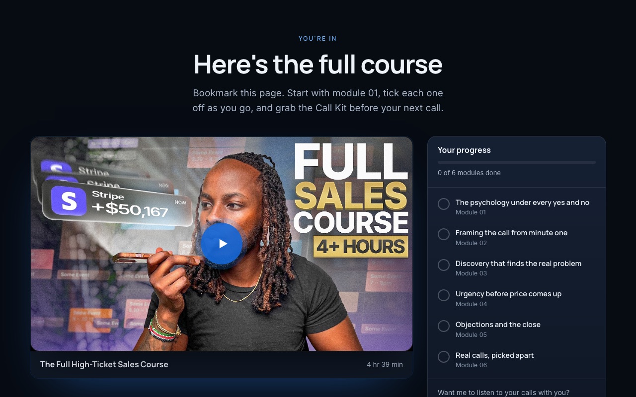 Course page preview