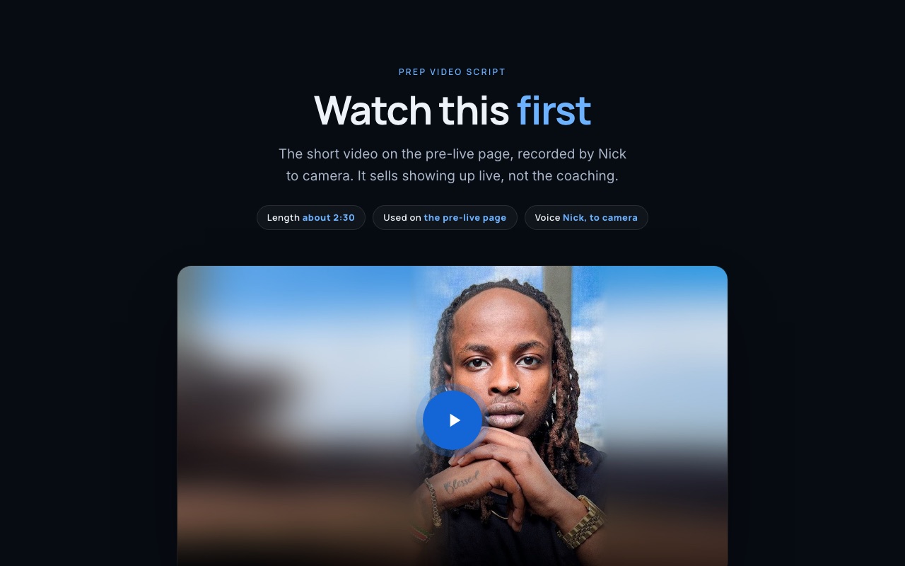 Prep video script preview